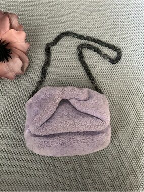 JW ANDERSON Lilac Eco Fur Midi Twister Handbag